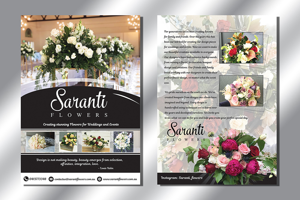 Diseño de Flyer por Rozita para Saranti Flowers | Diseño #19446896