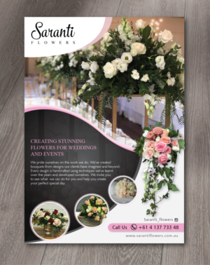 Diseño de Flyer por alex989 para Saranti Flowers | Diseño: #19410576