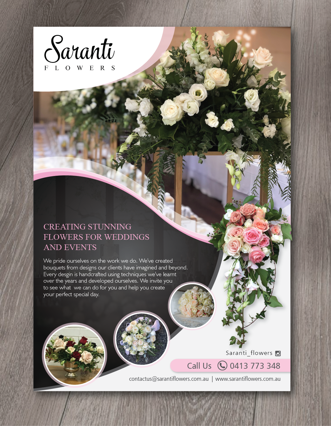Diseño de Flyer por alex989 para Saranti Flowers | Diseño #19417090