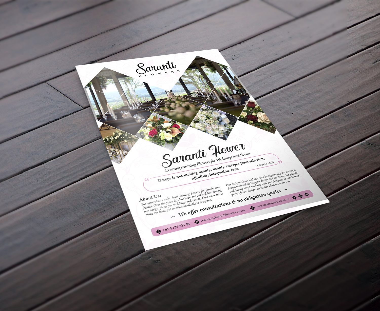 Flyer-Design von debdesign für Saranti Flowers | Design #19416747