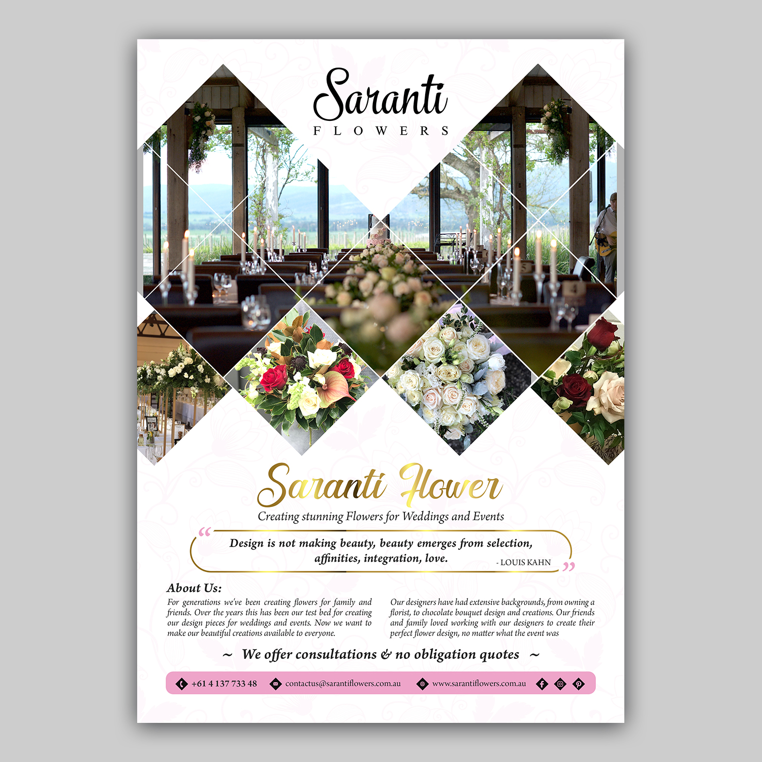 Flyer Design by debdesign for Saranti Flowers | Design #19452747