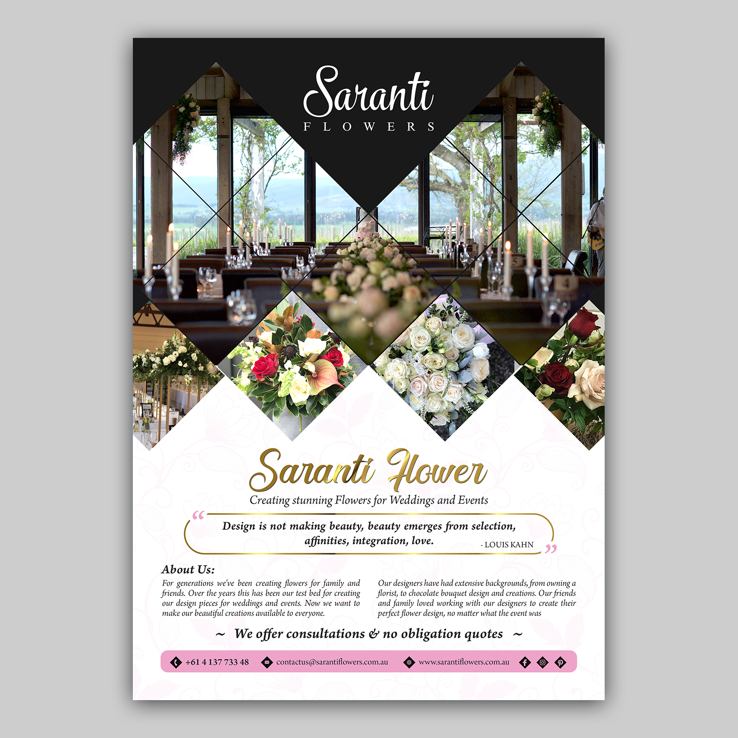 Flyer Design by debdesign for Saranti Flowers | Design #19452748