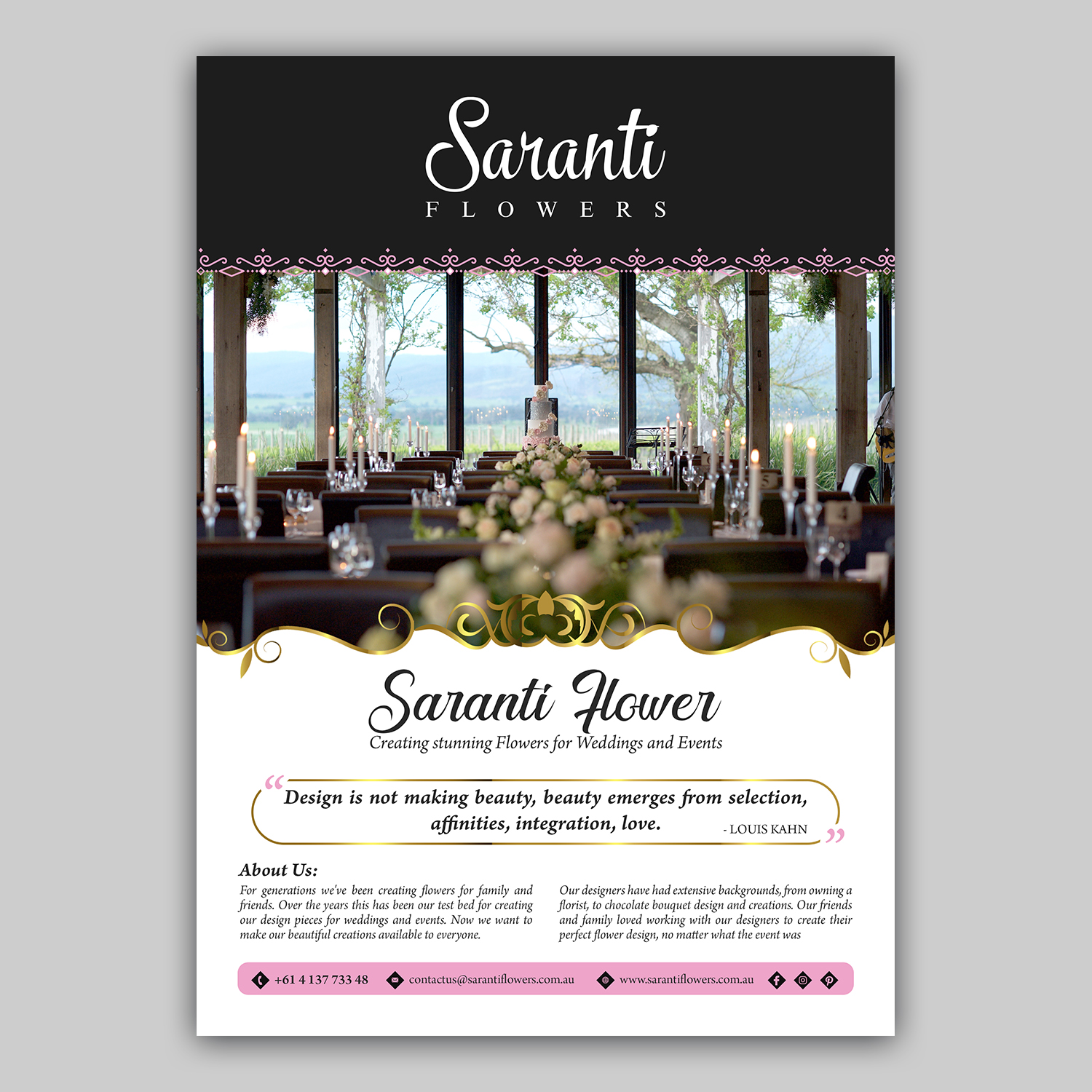 Diseño de Flyer por debdesign para Saranti Flowers | Diseño #19452749