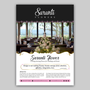 Diseño de Flyer por debdesign para Saranti Flowers | Diseño: #19452749