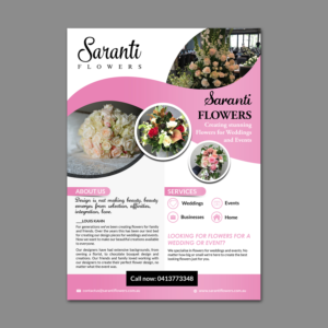 Flyer Design by aspiremedia for Saranti Flowers | Design: #19440287