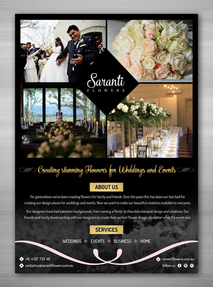 Flyer Design by TSU Creations for Saranti Flowers | Design #19416665