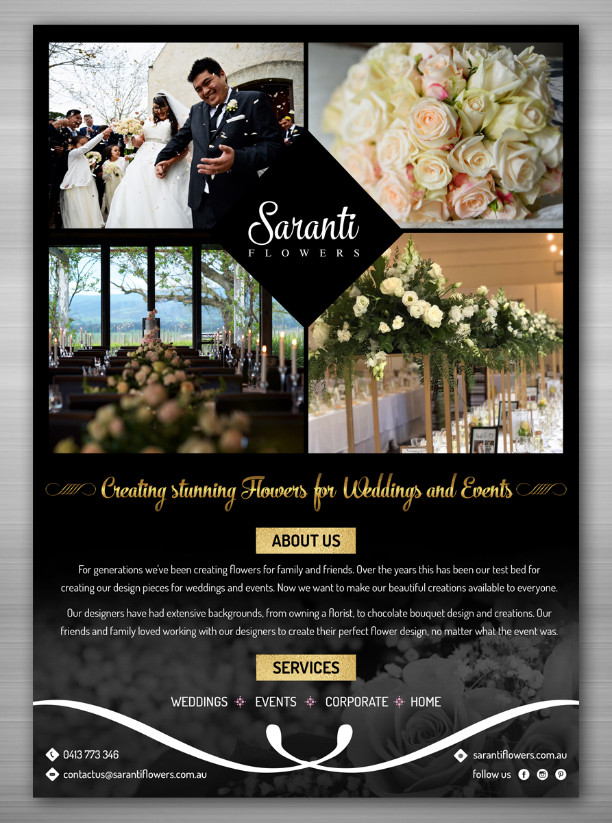 Flyer Design by TSU Creations for Saranti Flowers | Design #19417172