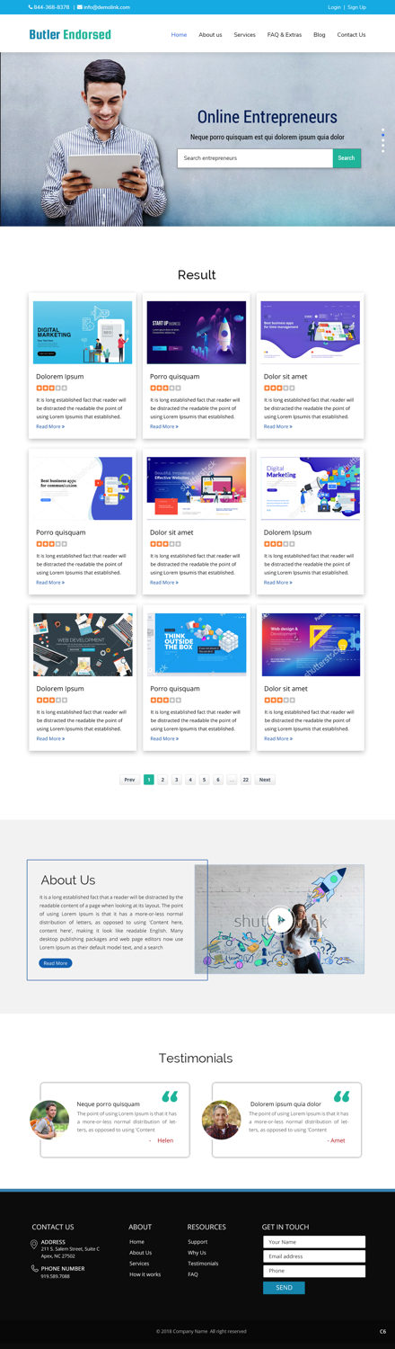 Web Design by pb for Butler Endorsed | Design #19431051