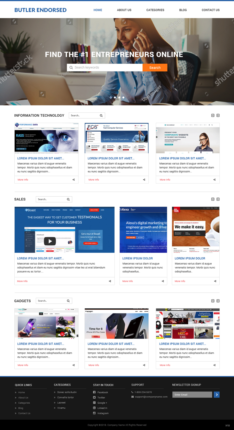 Web Design by pb for Butler Endorsed | Design #19431061