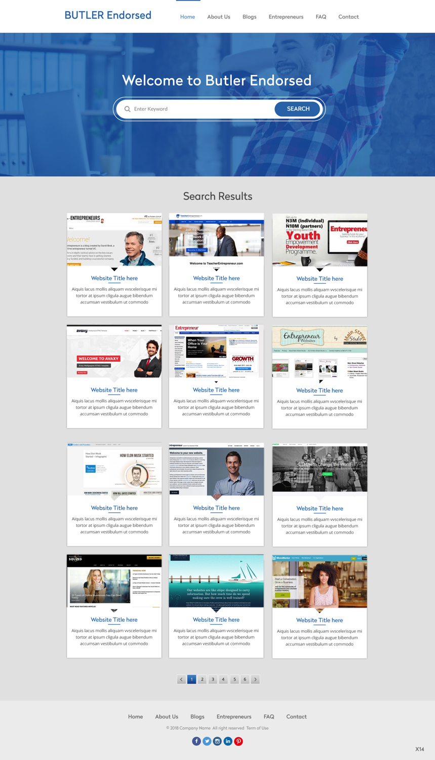 Web Design by pb for Butler Endorsed | Design #19431062