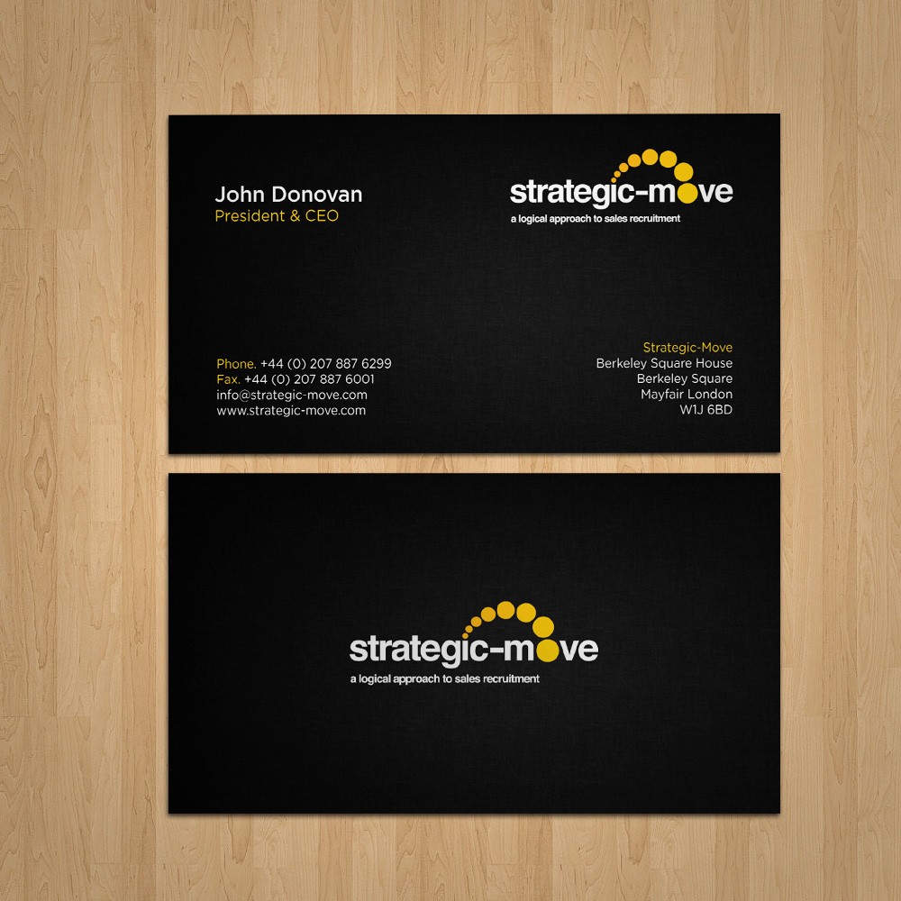 Business Card Design by kendhie for Strategic-Move | Design #692137
