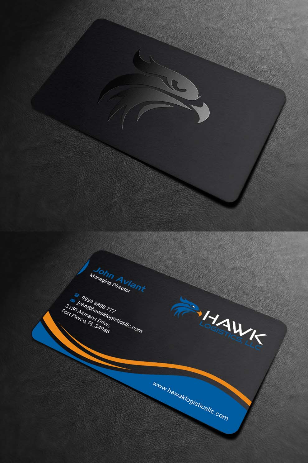 Business Card Design by INDIAN_Ashok for Hawk Logistics, LLC | Design #19735090