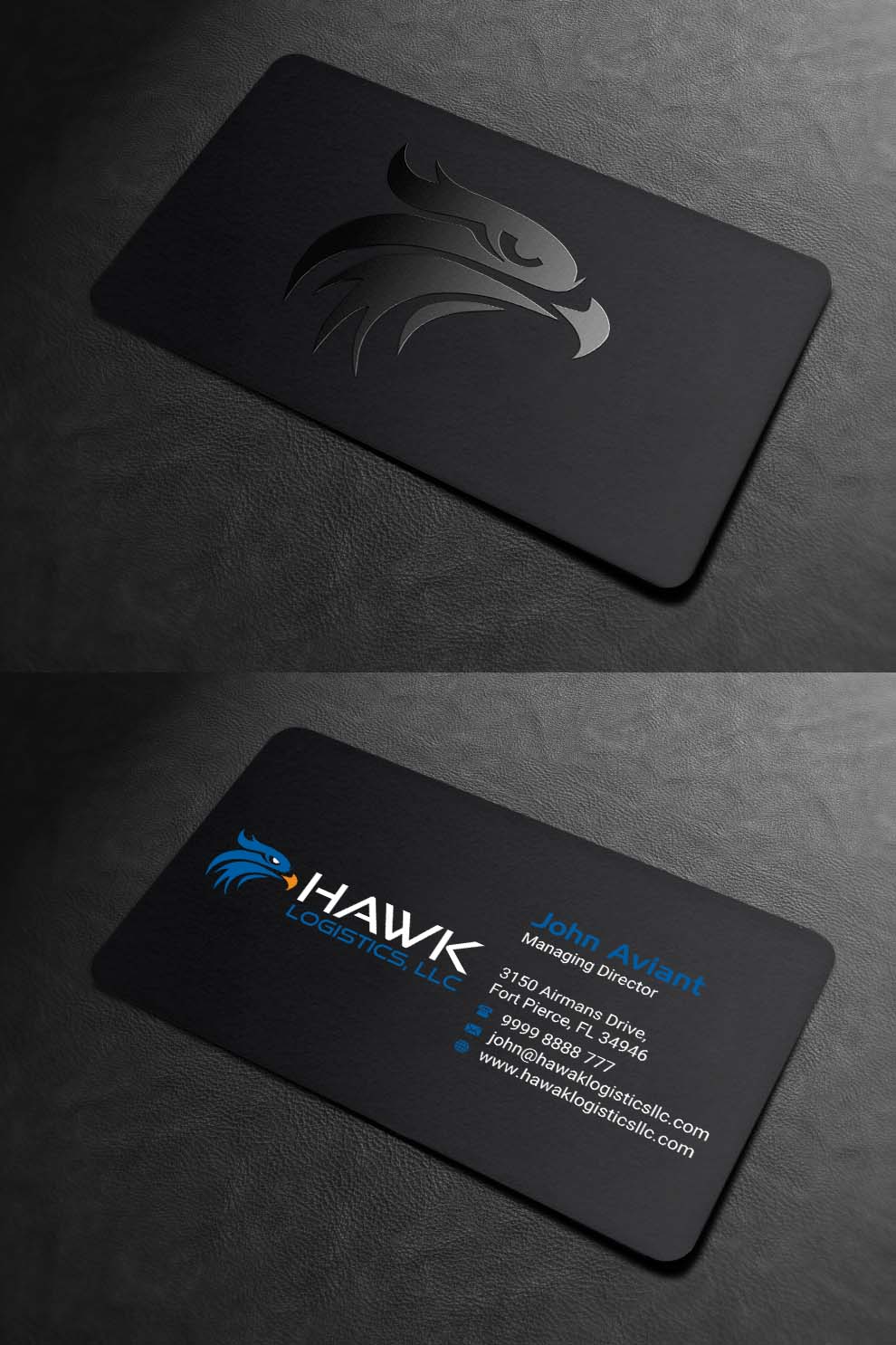 Business Card Design by INDIAN_Ashok for Hawk Logistics, LLC | Design #19735093