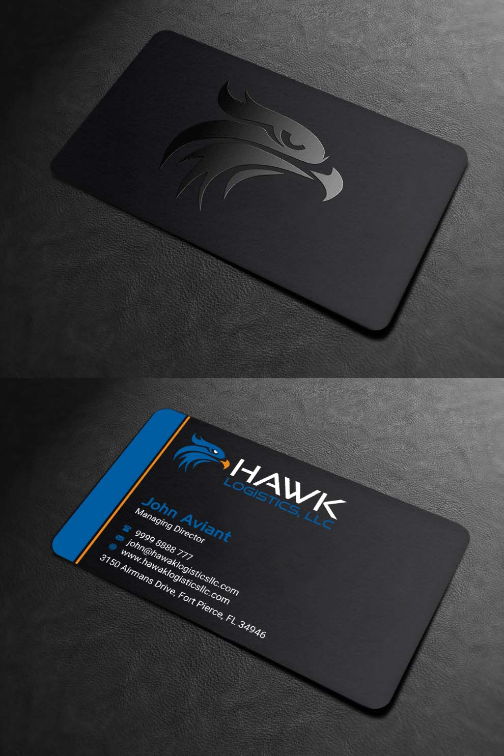 Business Card Design by INDIAN_Ashok for Hawk Logistics, LLC | Design #19735094