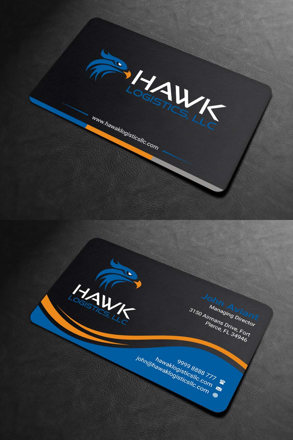Business Card Design by INDIAN_Ashok for Hawk Logistics, LLC | Design #19735104