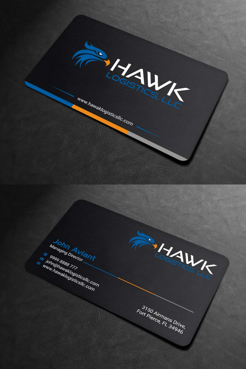 Business Card Design by INDIAN_Ashok for Hawk Logistics, LLC | Design #19735110