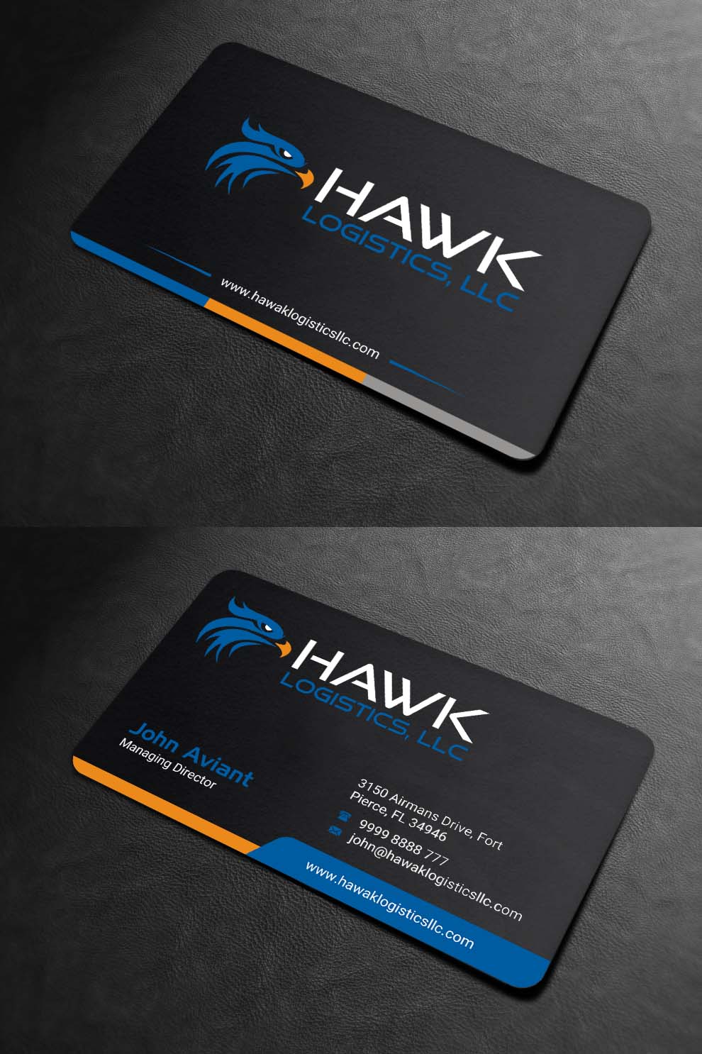 Business Card Design by INDIAN_Ashok for Hawk Logistics, LLC | Design #19735112