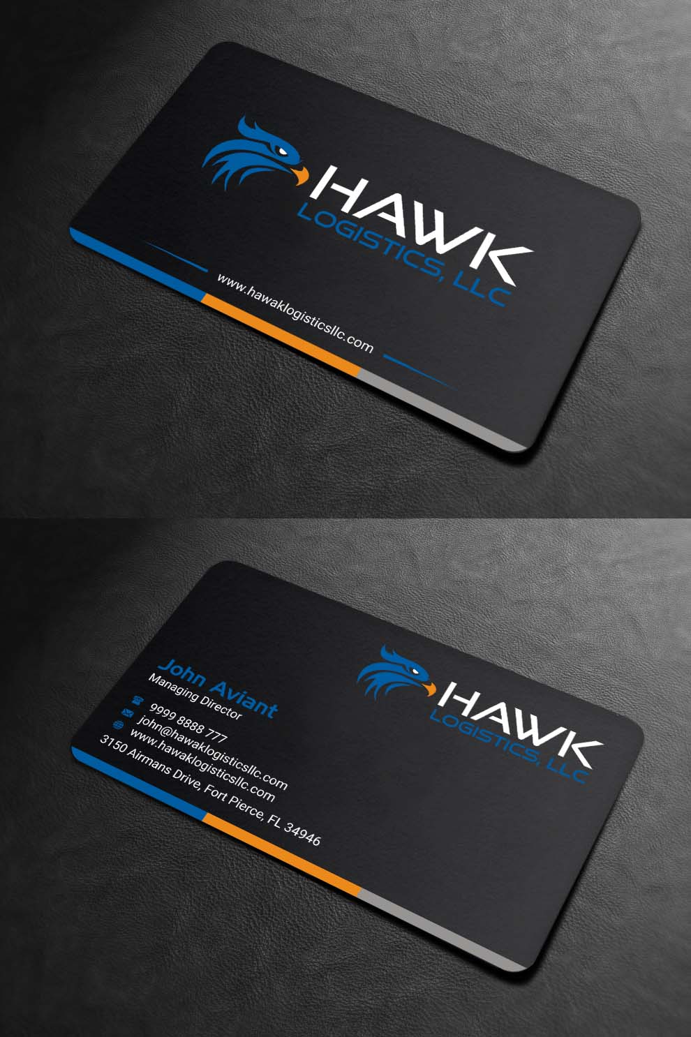 Business Card Design by INDIAN_Ashok for Hawk Logistics, LLC | Design #19735115