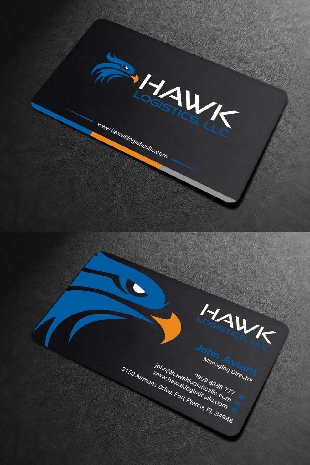 Business Card Design by INDIAN_Ashok for Hawk Logistics, LLC | Design #19735117