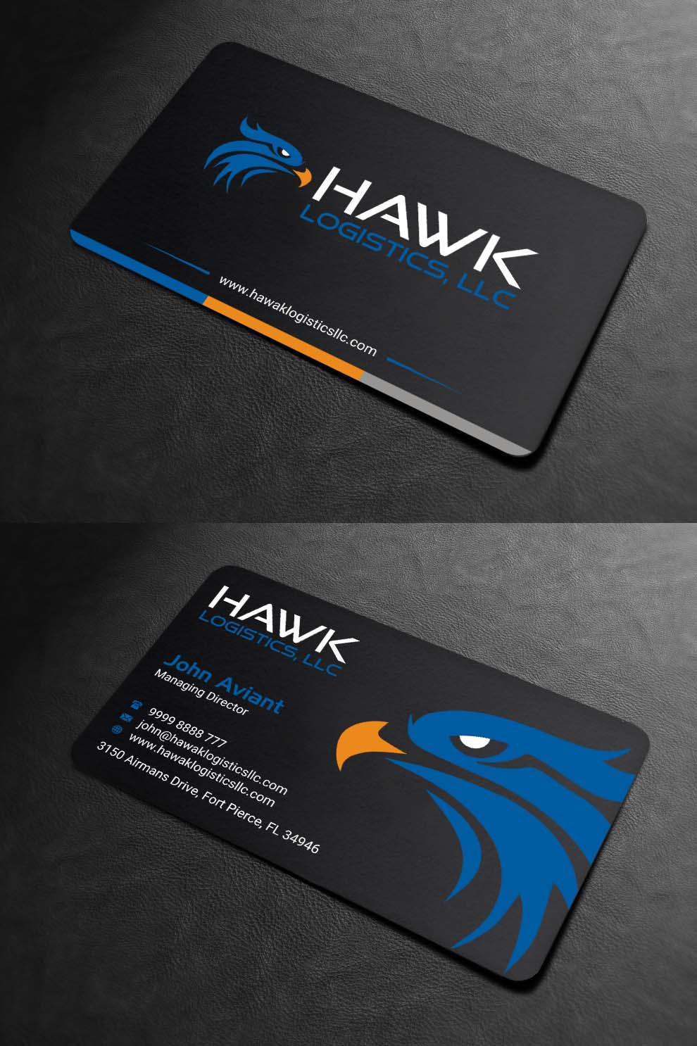 Business Card Design by INDIAN_Ashok for Hawk Logistics, LLC | Design #19735120