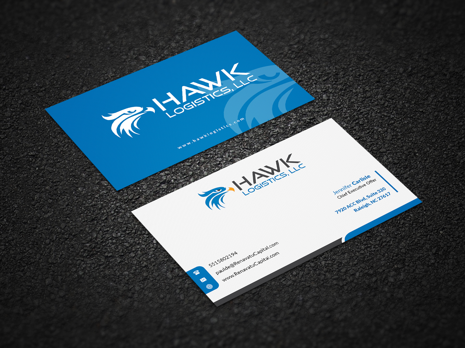 Business Card Design by Pointless Pixels India for Hawk Logistics, LLC | Design #19716570