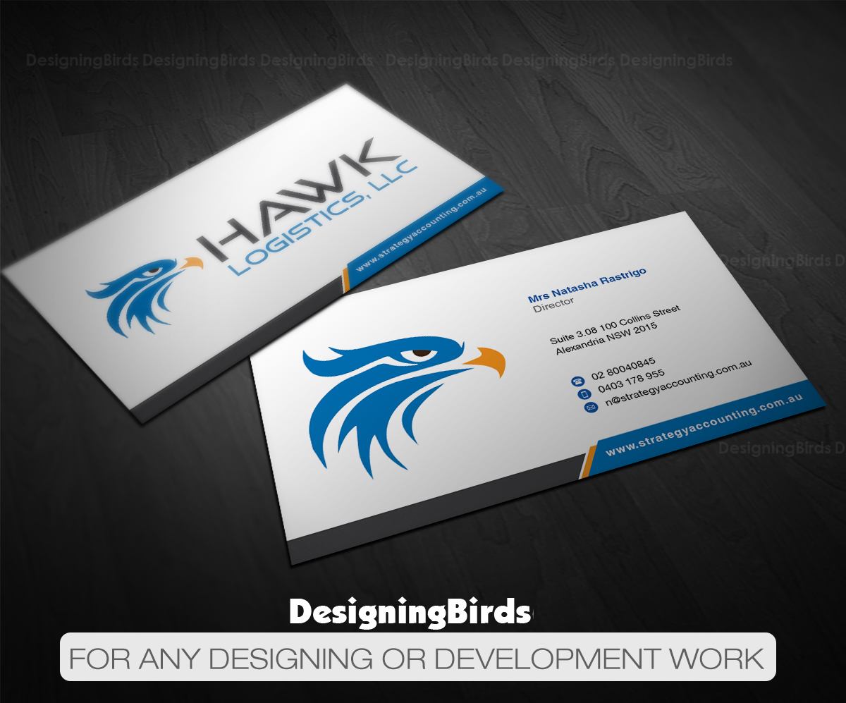 Business Card Design by Designing Birds for Hawk Logistics, LLC | Design #19742977
