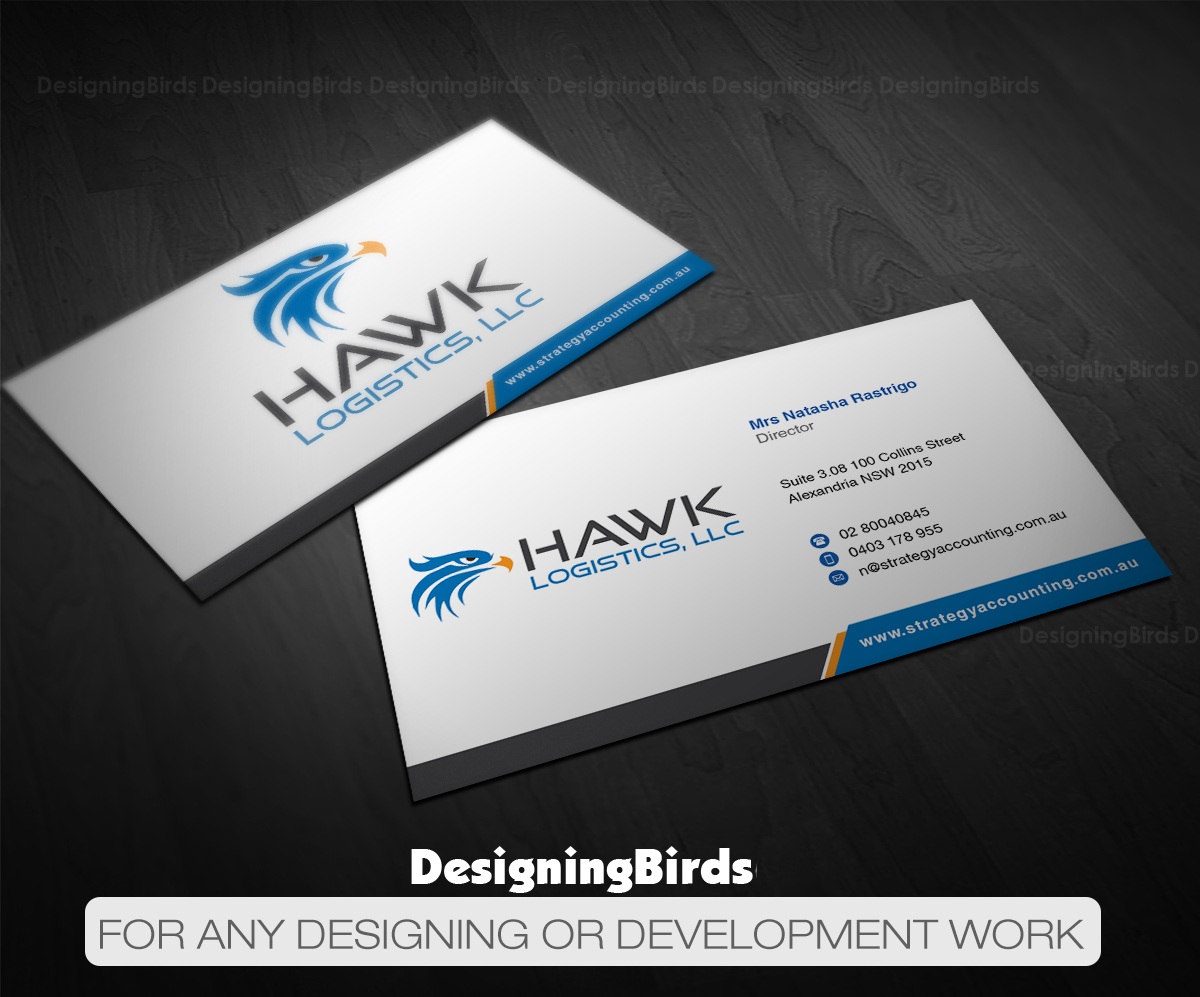 Business Card Design by Designing Birds for Hawk Logistics, LLC | Design #19742978