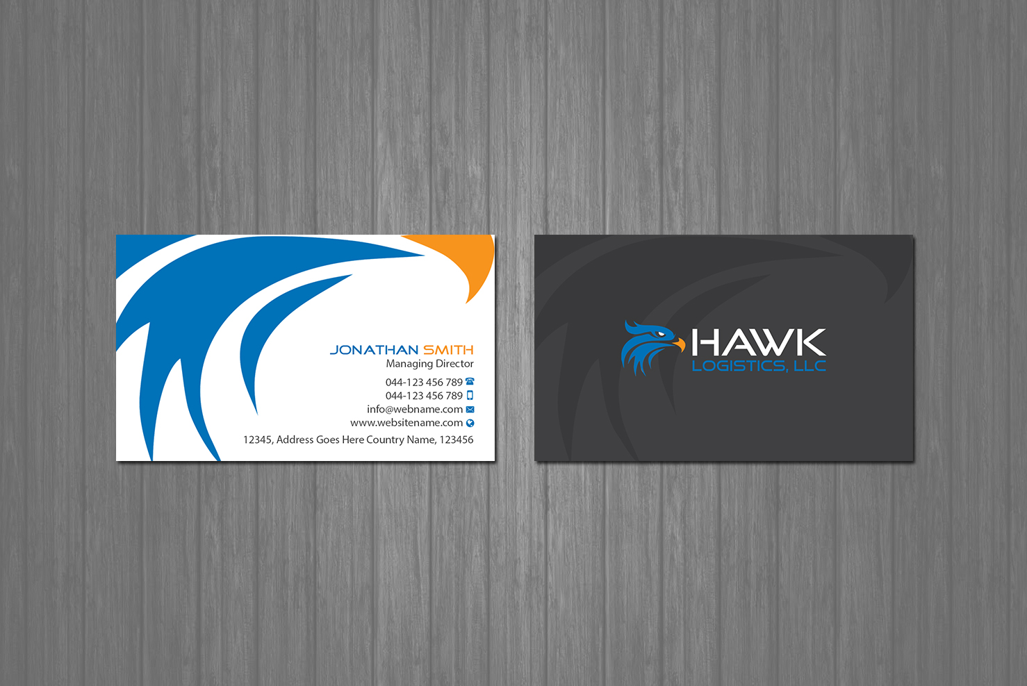 Business Card Design by Creations Box 2015 for Hawk Logistics, LLC | Design #19736885