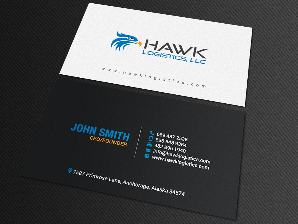 Diseño de Tarjeta de Presentación por chandrayaan.creative para Hawk Logistics, LLC | Diseño #19723711