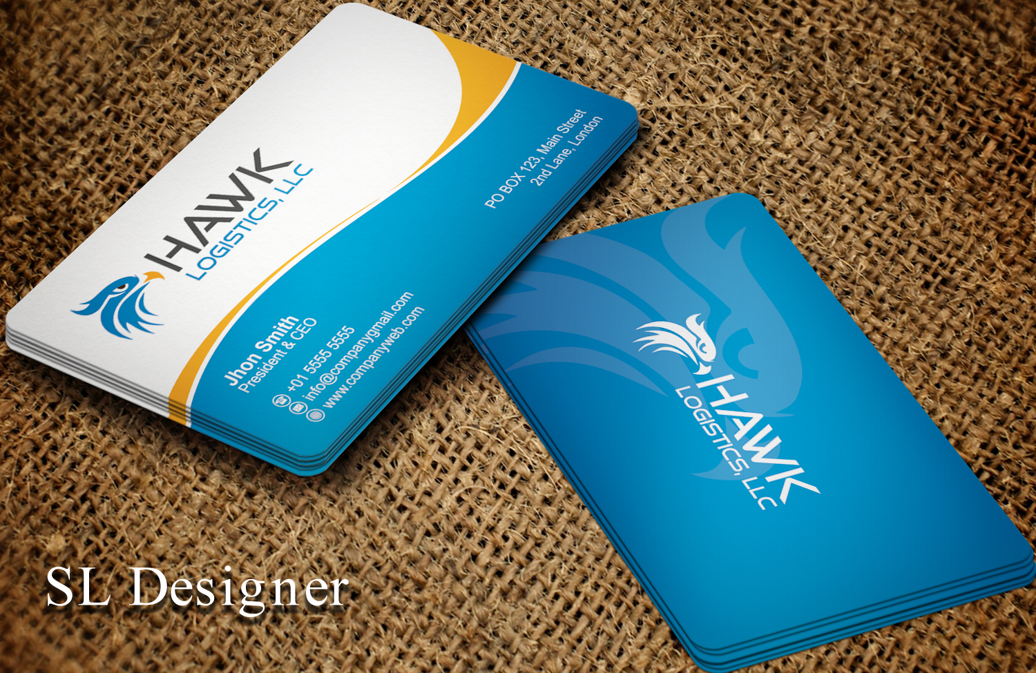Diseño de Tarjeta de Presentación por SL Designer para Hawk Logistics, LLC | Diseño #19720892