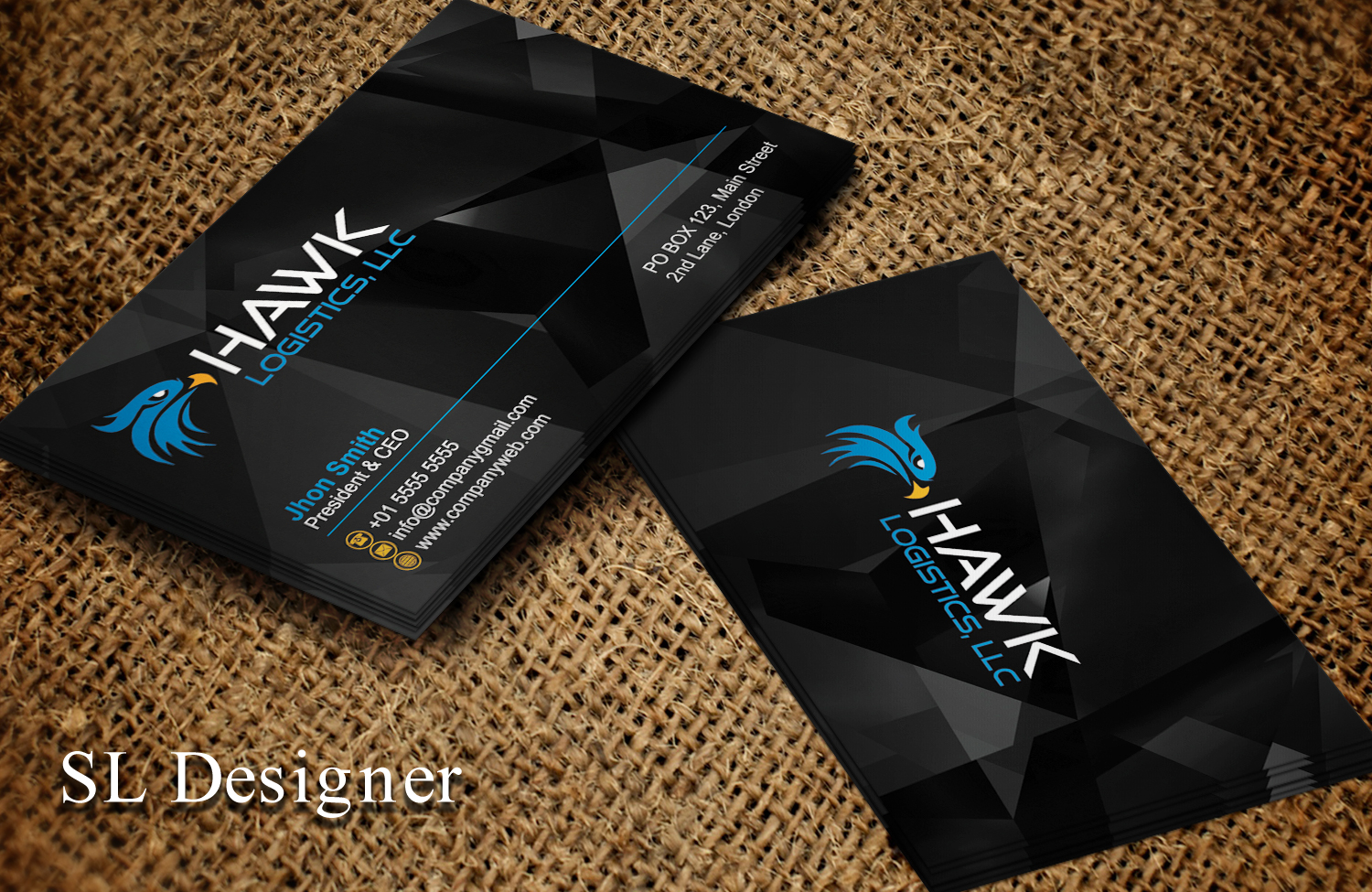 Business Card Design by SL Designer for Hawk Logistics, LLC | Design #19720897