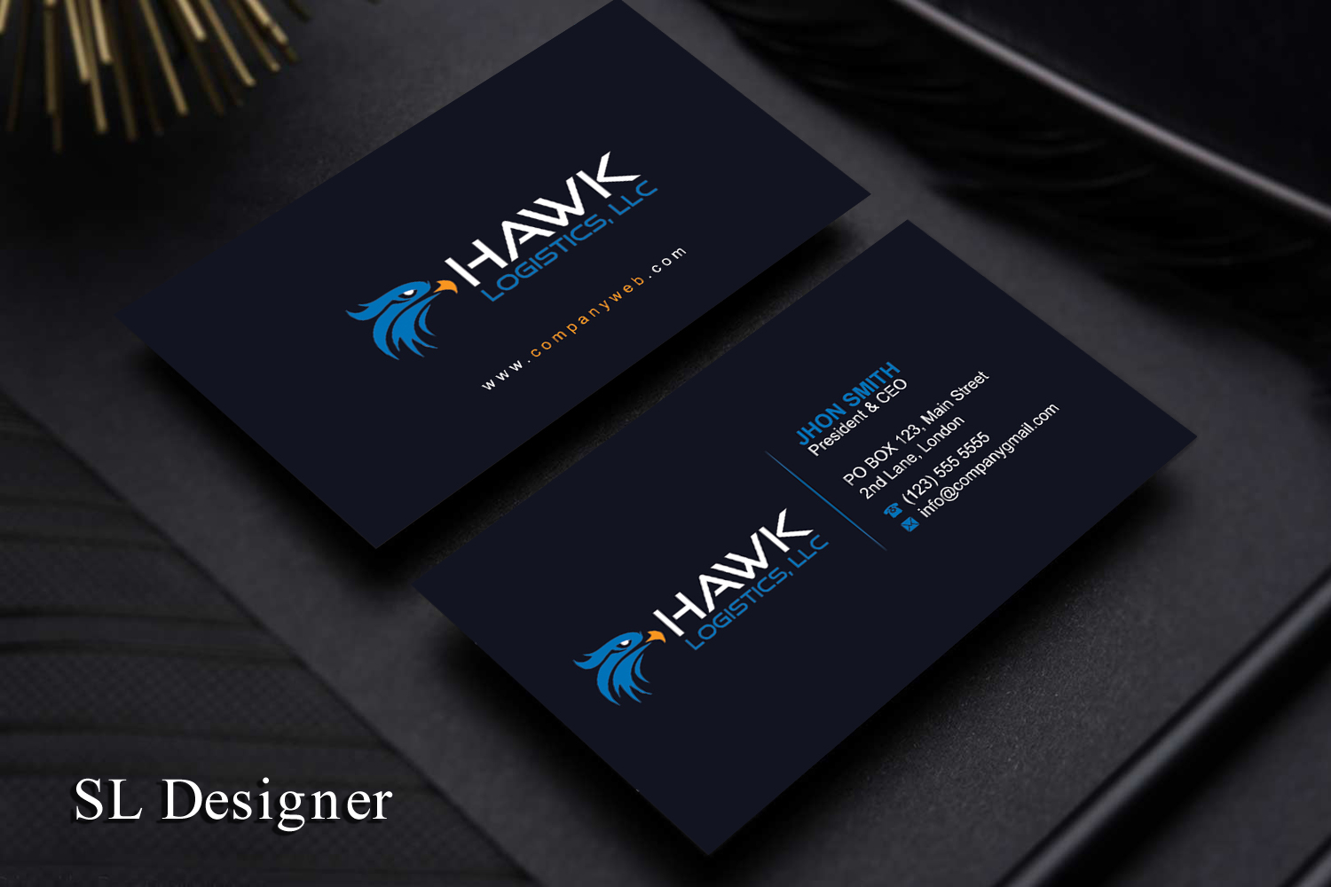 Diseño de Tarjeta de Presentación por SL Designer para Hawk Logistics, LLC | Diseño #19720902