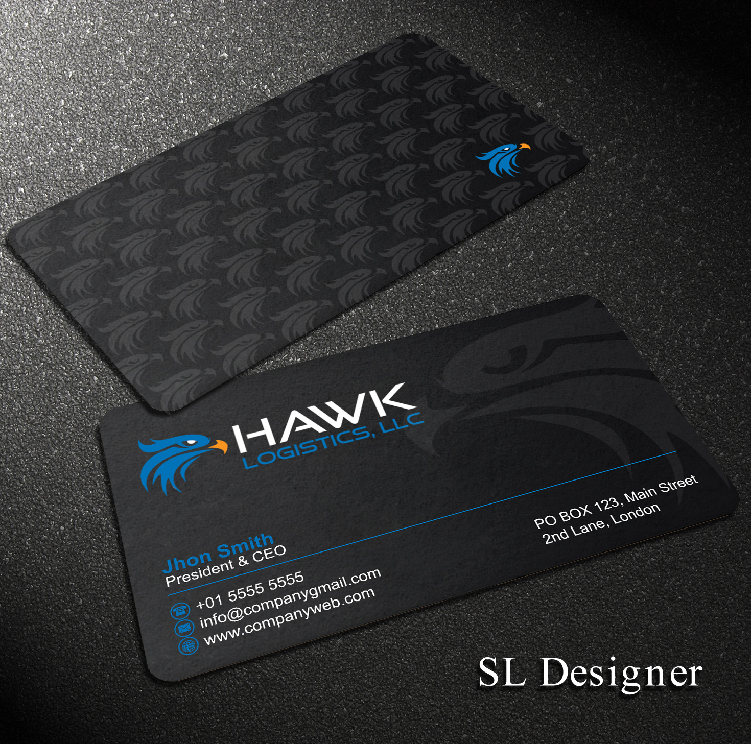 Visitenkarten-Design von SL Designer für Hawk Logistics, LLC | Design #19720911
