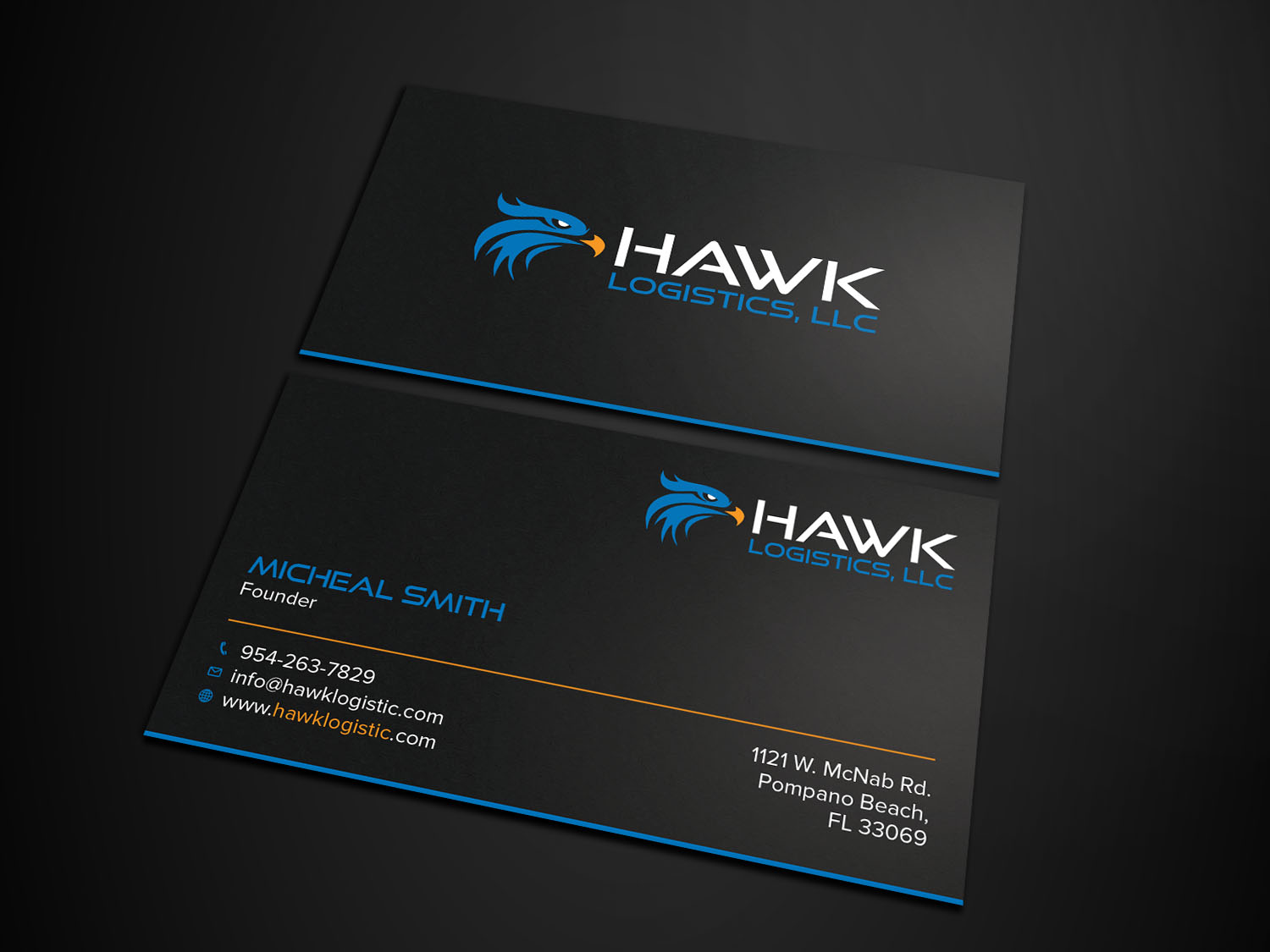 Business Card Design by Tripti Ranjan Gain for Hawk Logistics, LLC | Design #19717126