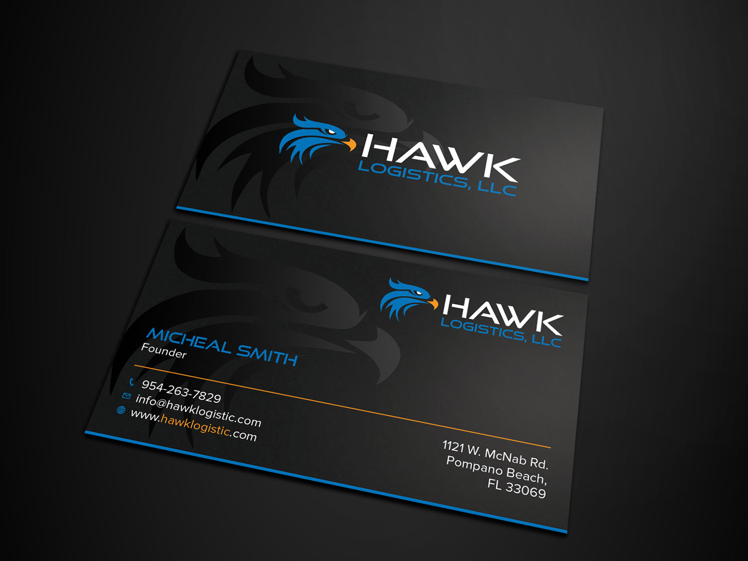 Business Card Design by Tripti Ranjan Gain for Hawk Logistics, LLC | Design #19717127