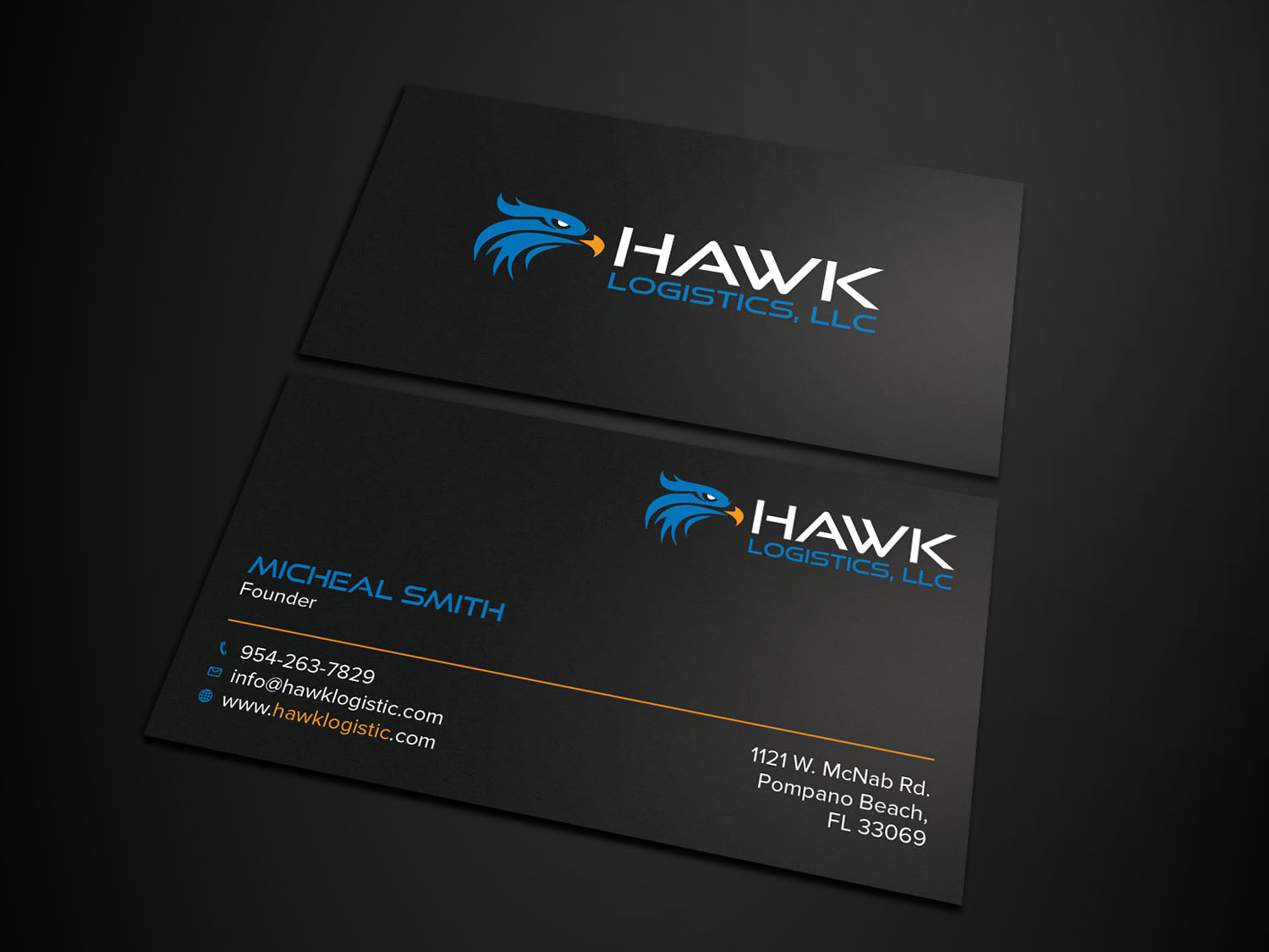 Business Card Design by Tripti Ranjan Gain for Hawk Logistics, LLC | Design #19717128