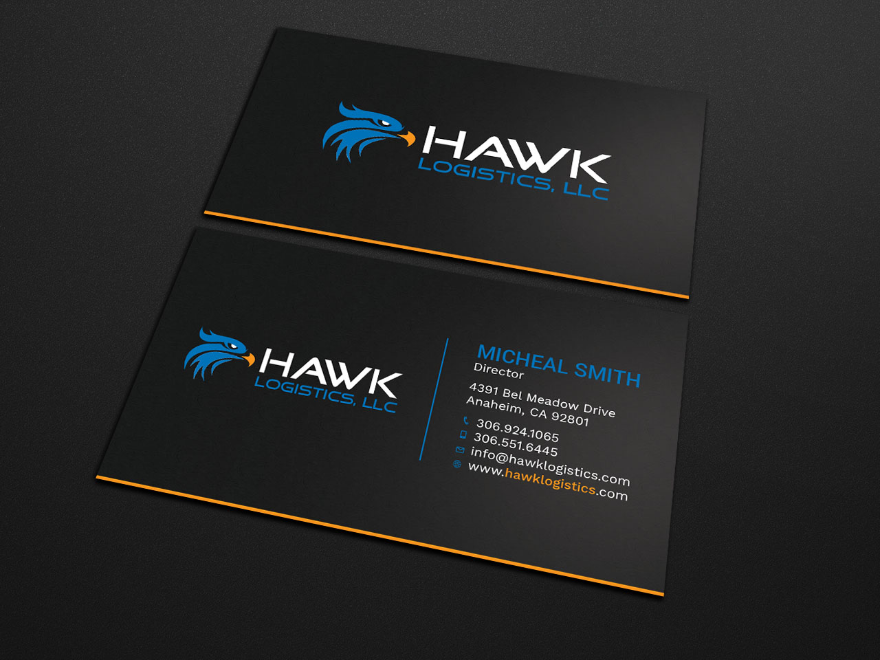 Business Card Design by Tripti Ranjan Gain for Hawk Logistics, LLC | Design #19717189