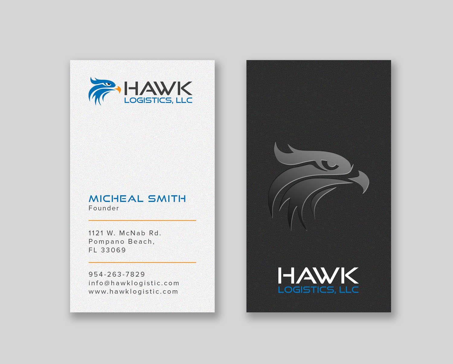Design de Carte de Visite par Tripti Ranjan Gain pour Hawk Logistics, LLC | Design #19721908