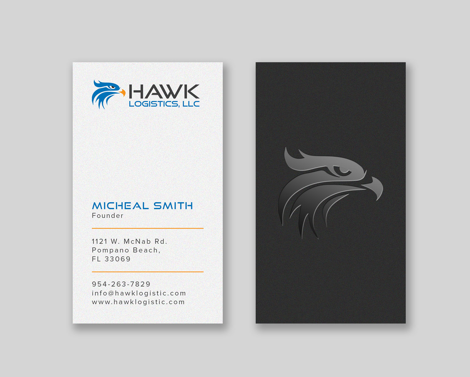Business Card Design by Tripti Ranjan Gain for Hawk Logistics, LLC | Design #19721909