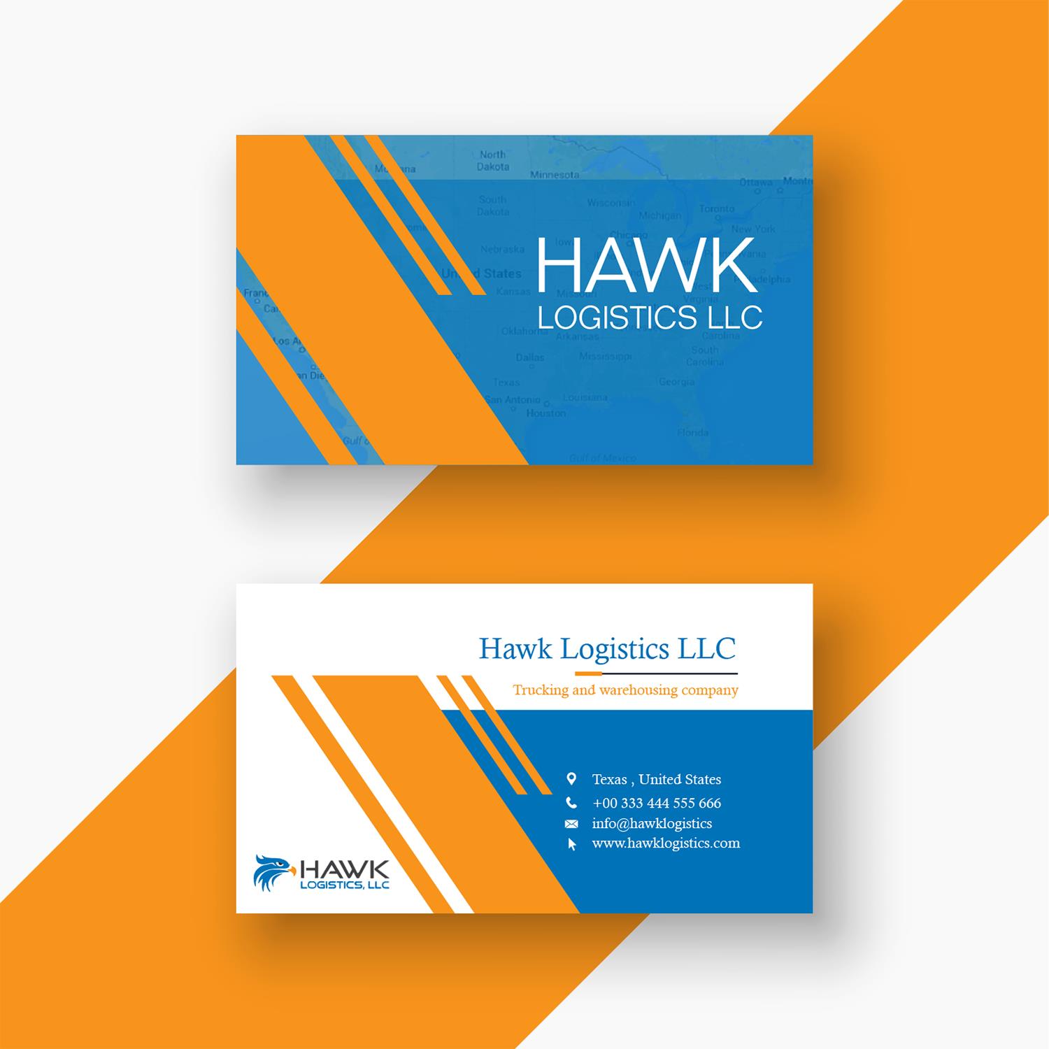 Business Card Design by Alberuni Tech for Hawk Logistics, LLC | Design #19748531
