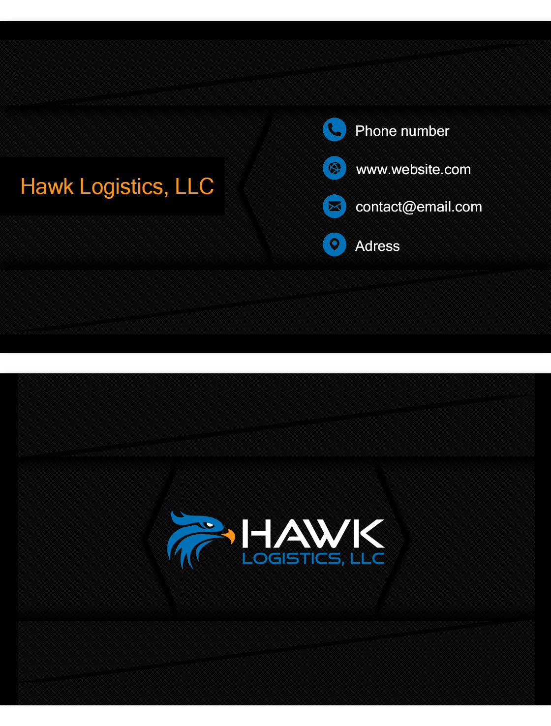 Business Card Design by Lana1 for Hawk Logistics, LLC | Design #19737313