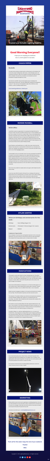 Newsletter Design by pb for Lighting Maintenance Inc | Design #19495972