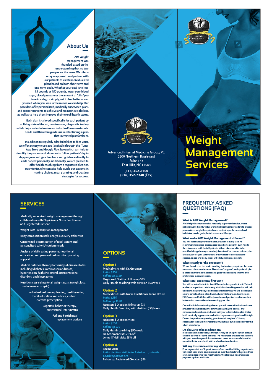 Diseño de Flyer por eleven para AIM Weightmanagement | Diseño #19468514