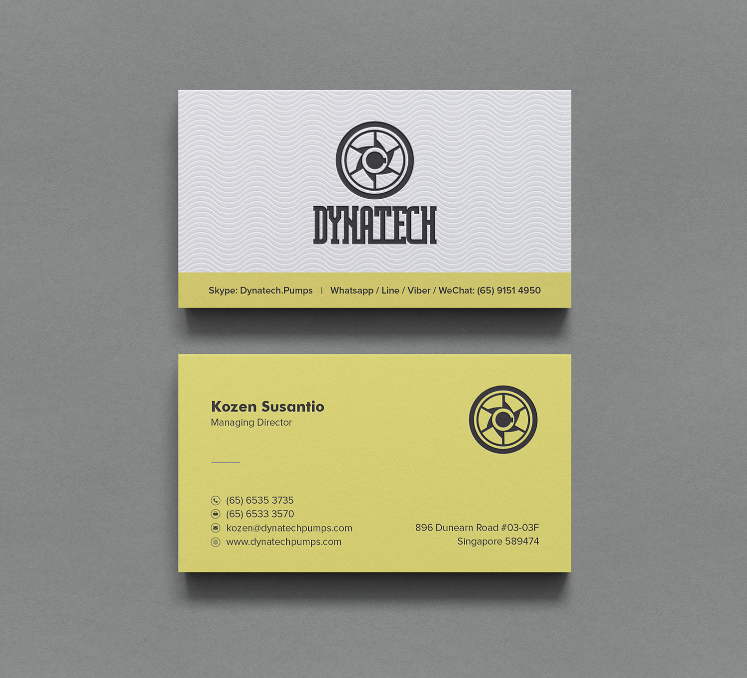 Diseño de Tarjeta de Presentación por Tilt para Dynatech Pumps | Diseño #19460539