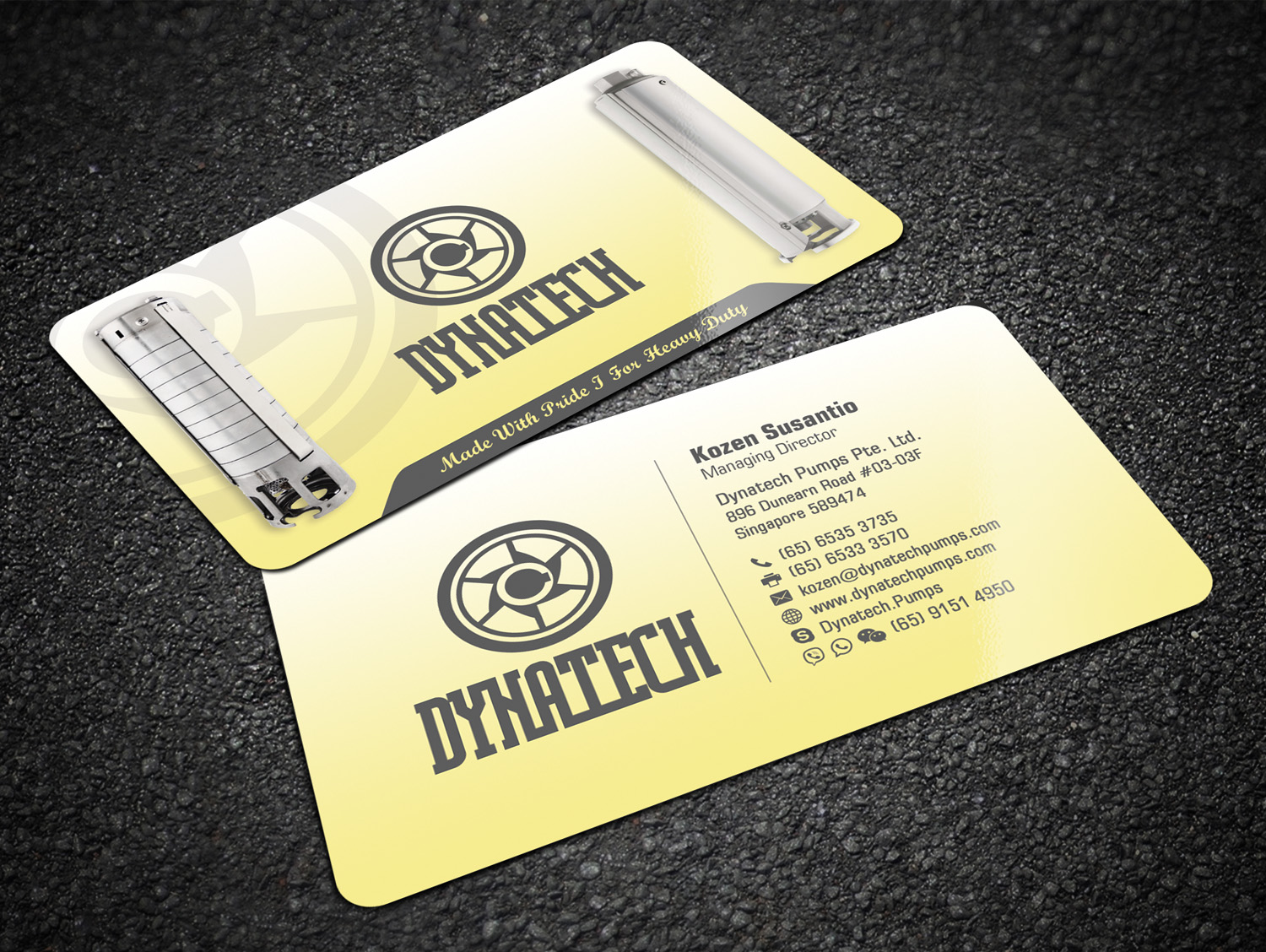 Business Card Design by Sandaruwan for Dynatech Pumps | Design #19448617