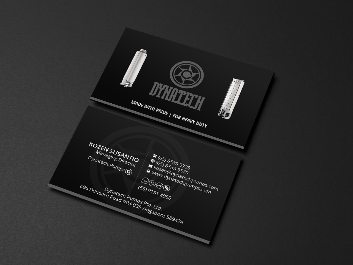 Visitenkarten-Design von Creations Box 2015 für Dynatech Pumps | Design #19453164