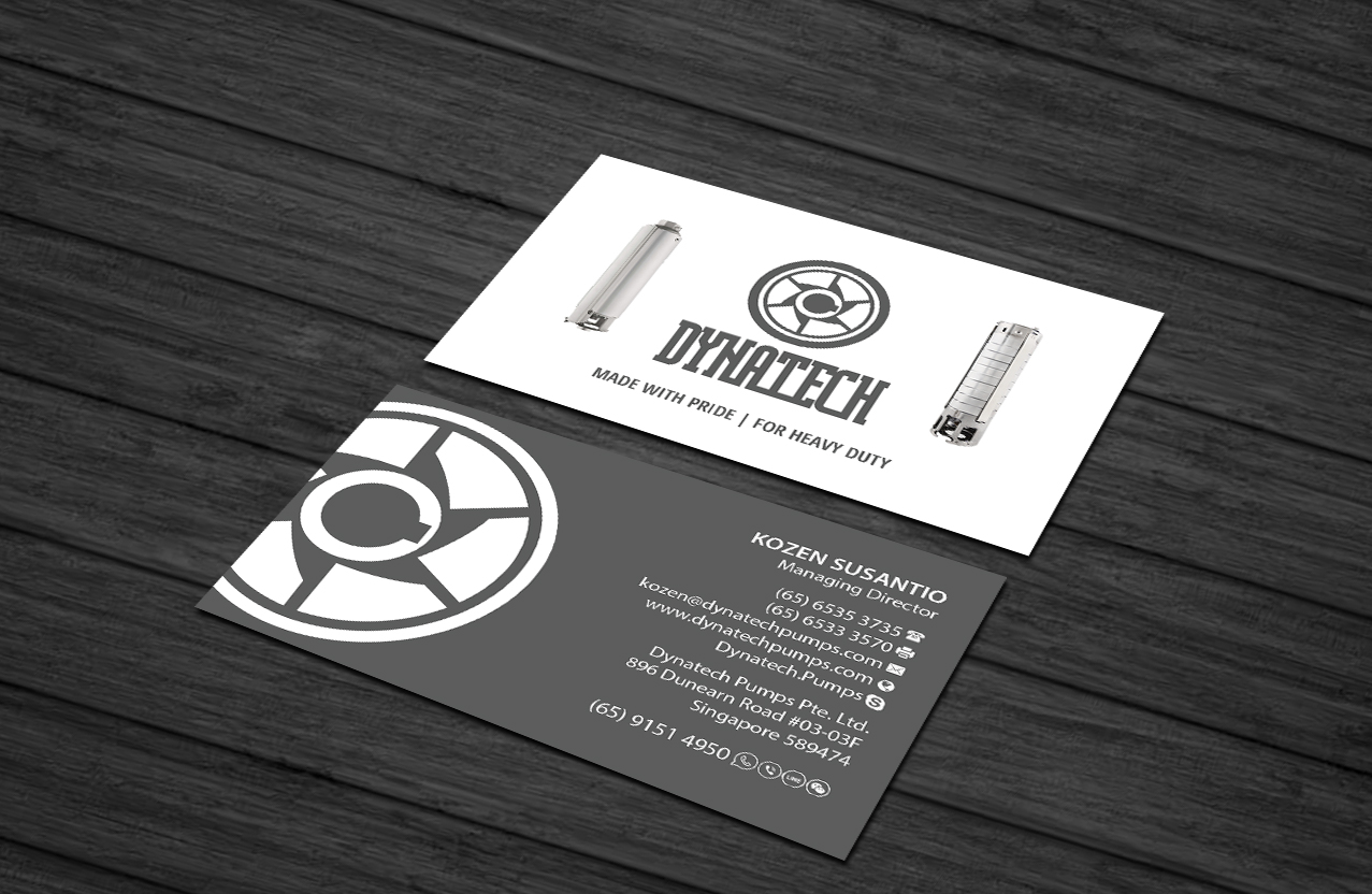 Visitenkarten-Design von Creations Box 2015 für Dynatech Pumps | Design #19456589