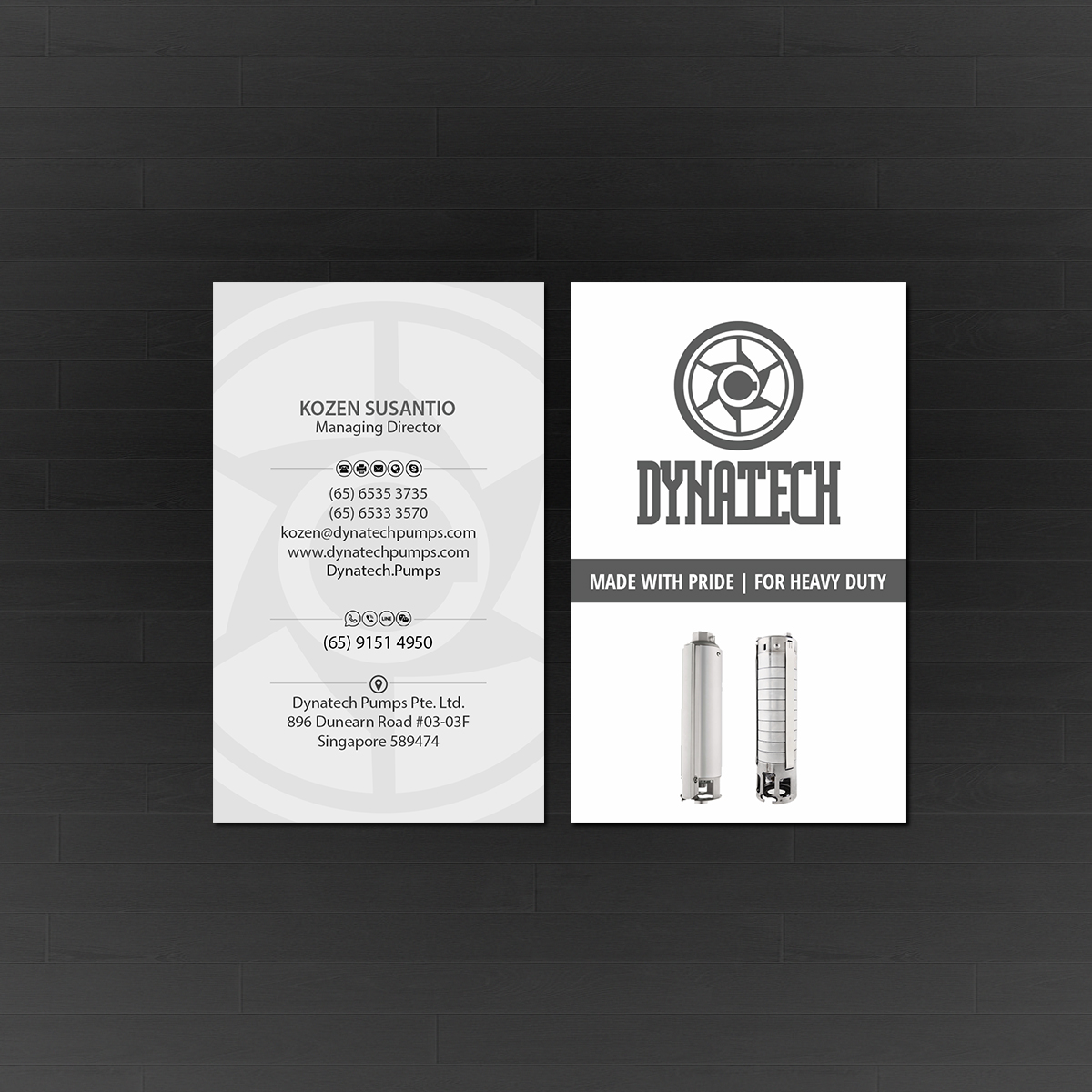 Visitenkarten-Design von Creations Box 2015 für Dynatech Pumps | Design #19456590