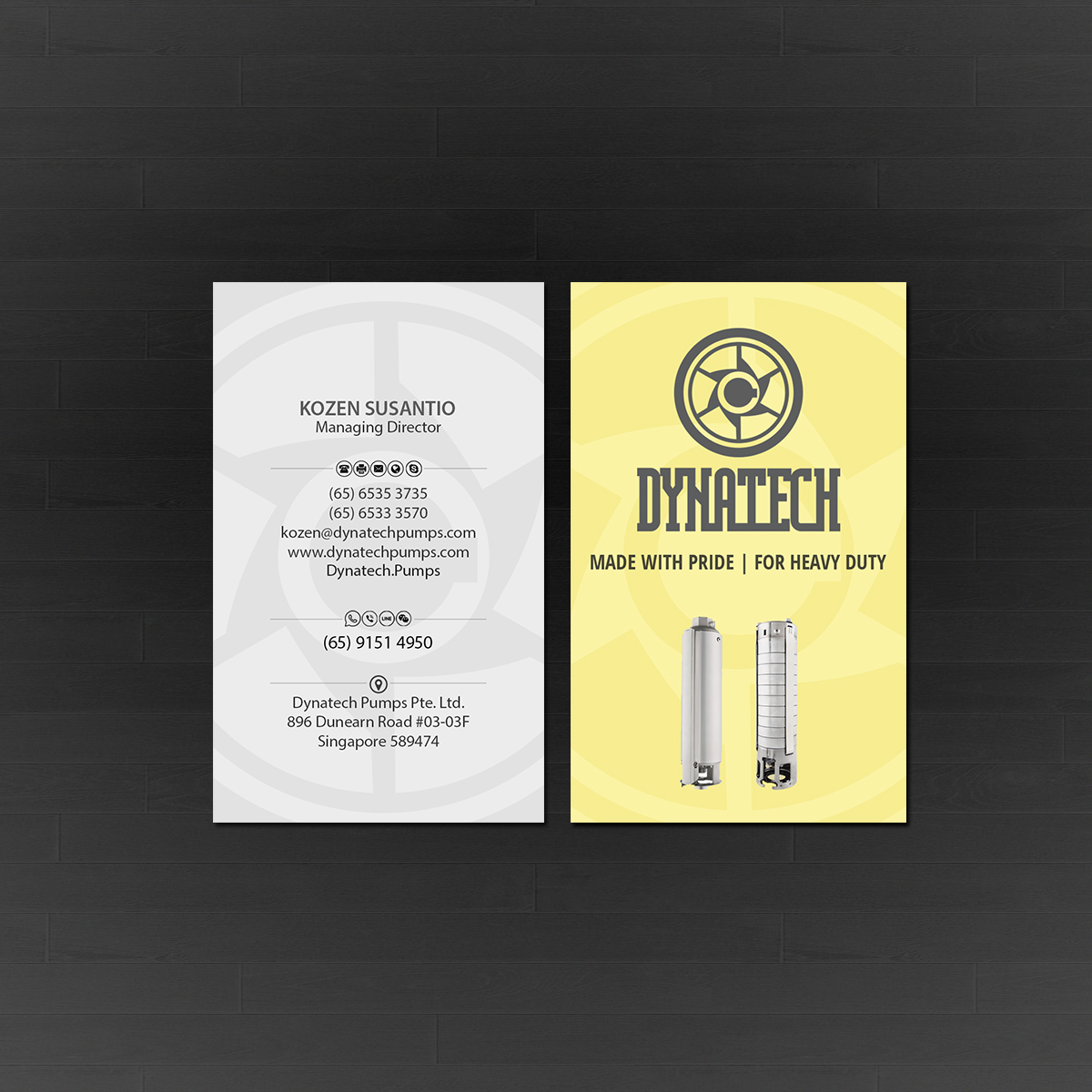 Business Card Design by Creations Box 2015 for Dynatech Pumps | Design #19456591