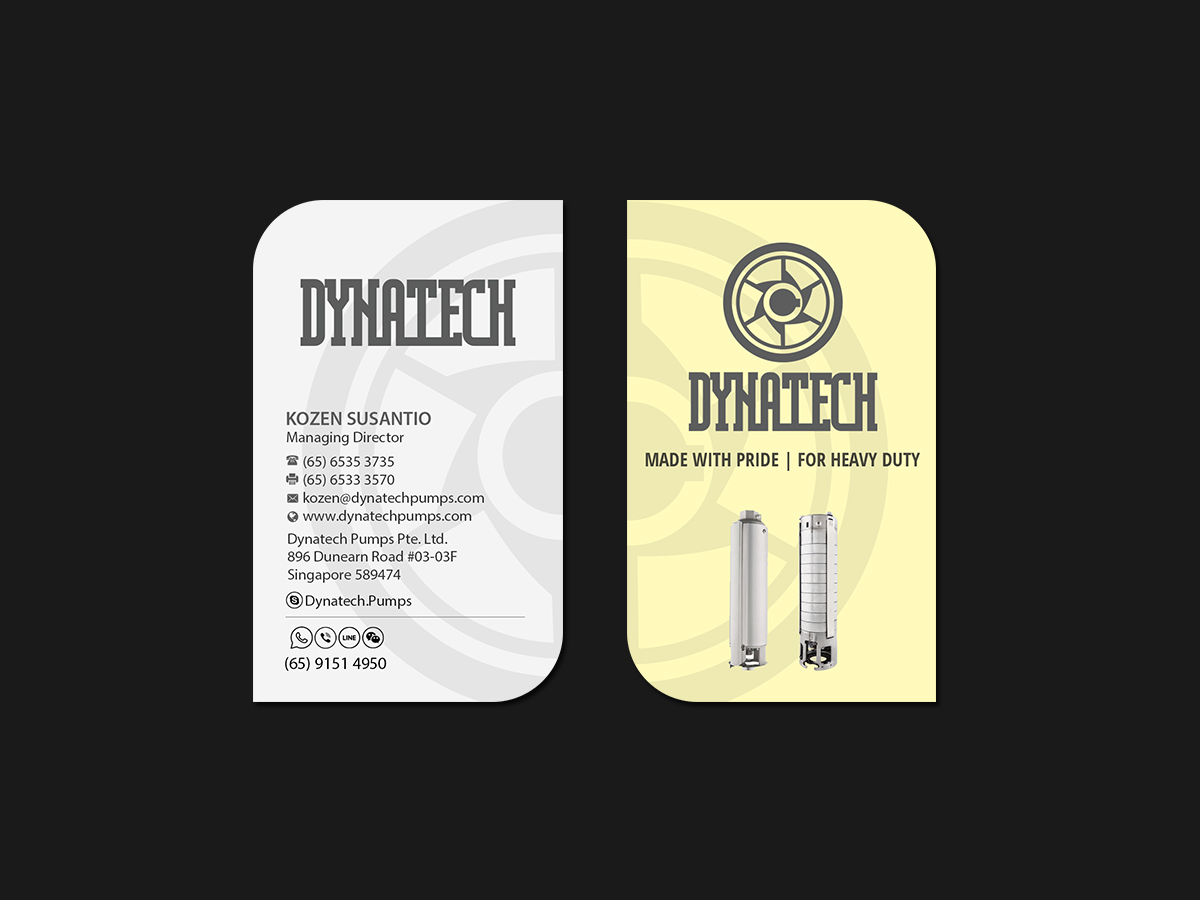 Business Card Design by Creations Box 2015 for Dynatech Pumps | Design #19464582